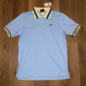Men’s Lifted Research Group LRG Polo Shirt Blue Yellow Size Medium New